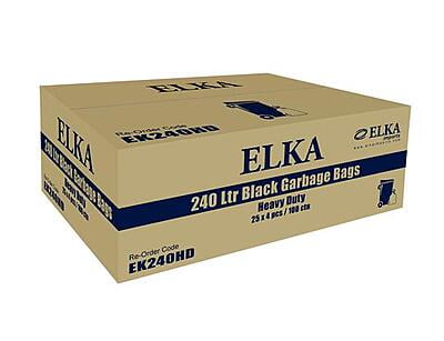ELKA 240 lt Heavy Duty Black Garbage Bags  [100]