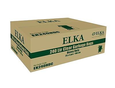 Elka 240lt CLEAR Heavy Duty Garbage Bags  [100]