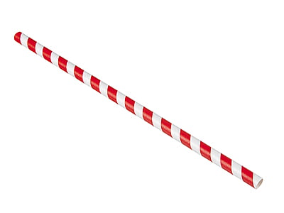 Paper Straw Jumbo Red / White Stripe [2500 ]