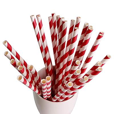 Paper Straws Regular Red/white [2500]