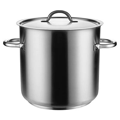 TOP LINE STOCKPOT-18/10, W/COVER, 300x300mm/21.2lt Each