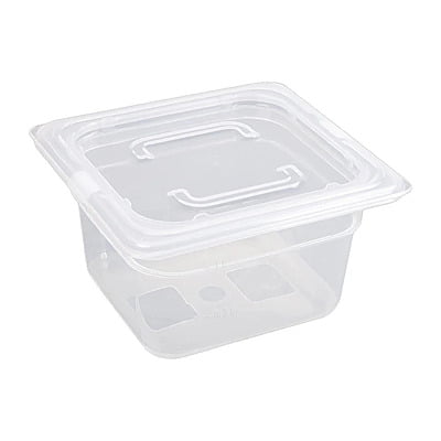 Vogue Polypropylene GN Pan - 1/6 with Lid 100mm (H) (Pack 4)